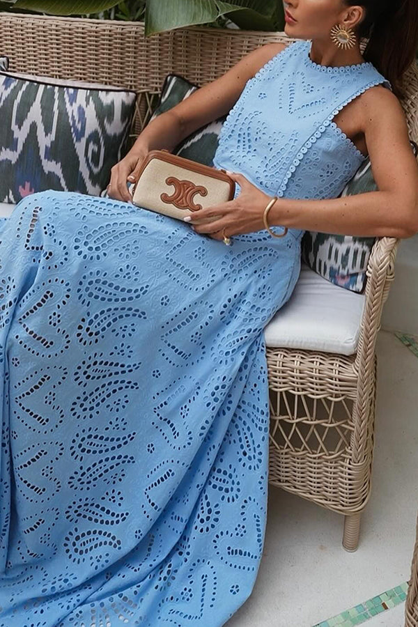 Milly™ Embroidered Top & High-Waist Maxi Skirt Set