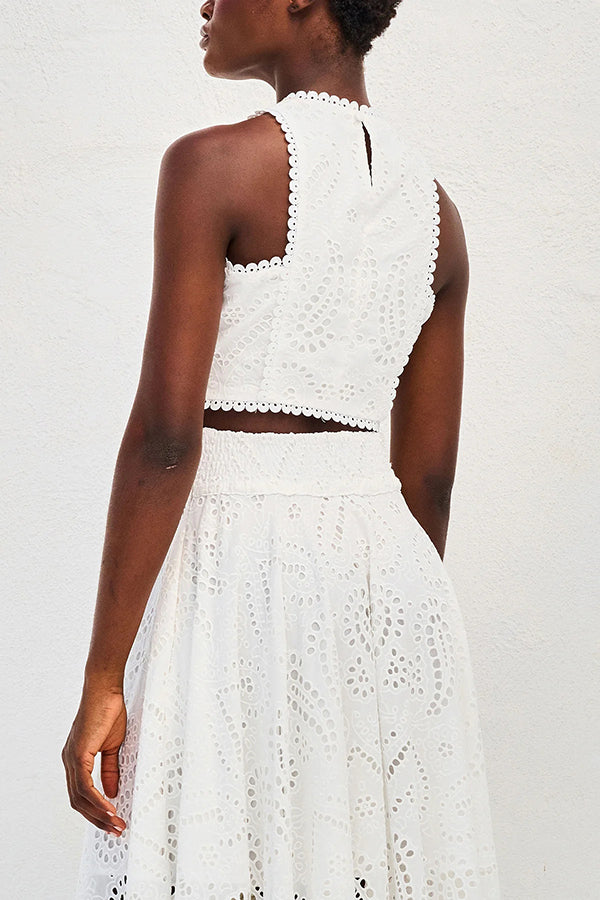 Milly™ Embroidered Top & High-Waist Maxi Skirt Set