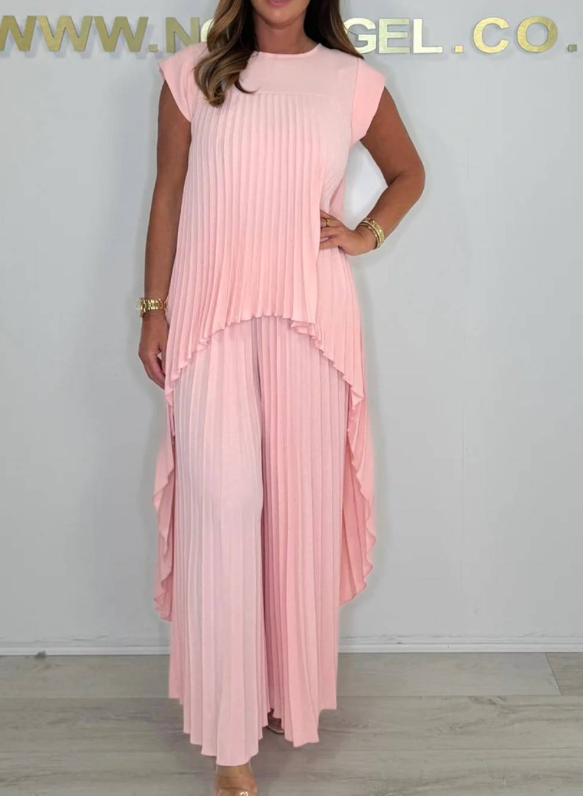 Lili™ Pleated Midi Top & Wide-Leg Pants Set