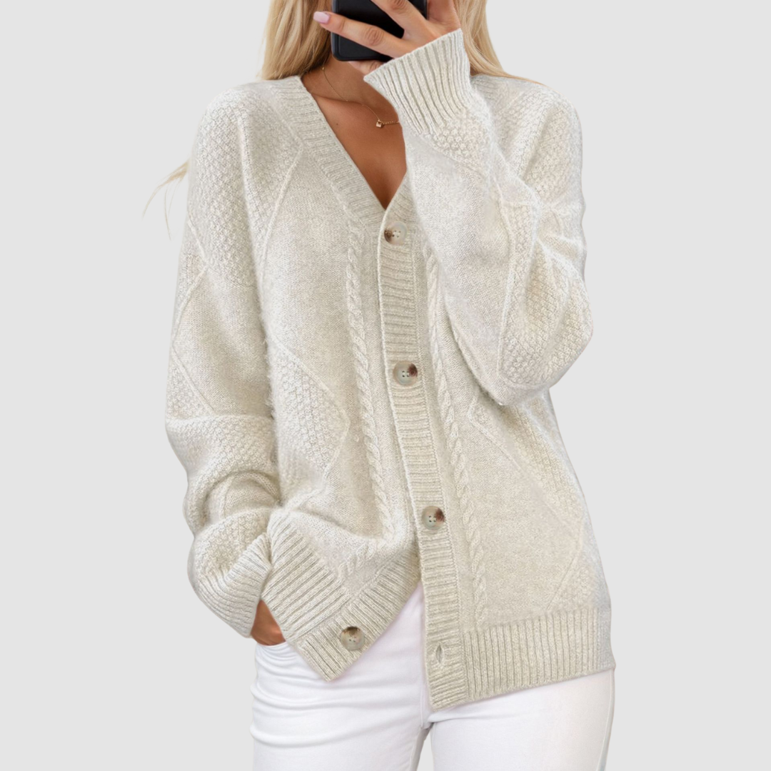 Tori™ Comfortable V-Neck Cashmere Cardigan
