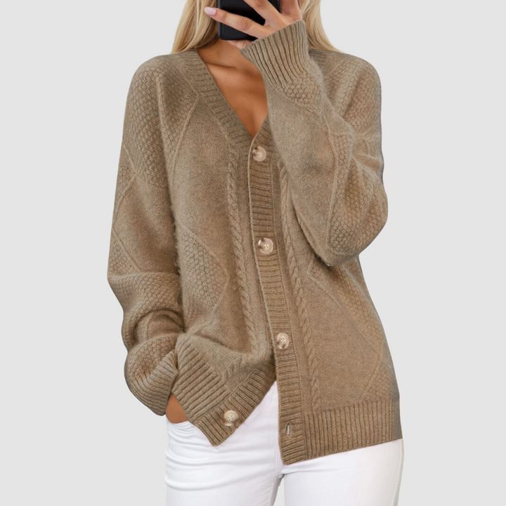 Tori™ Comfortable V-Neck Cashmere Cardigan