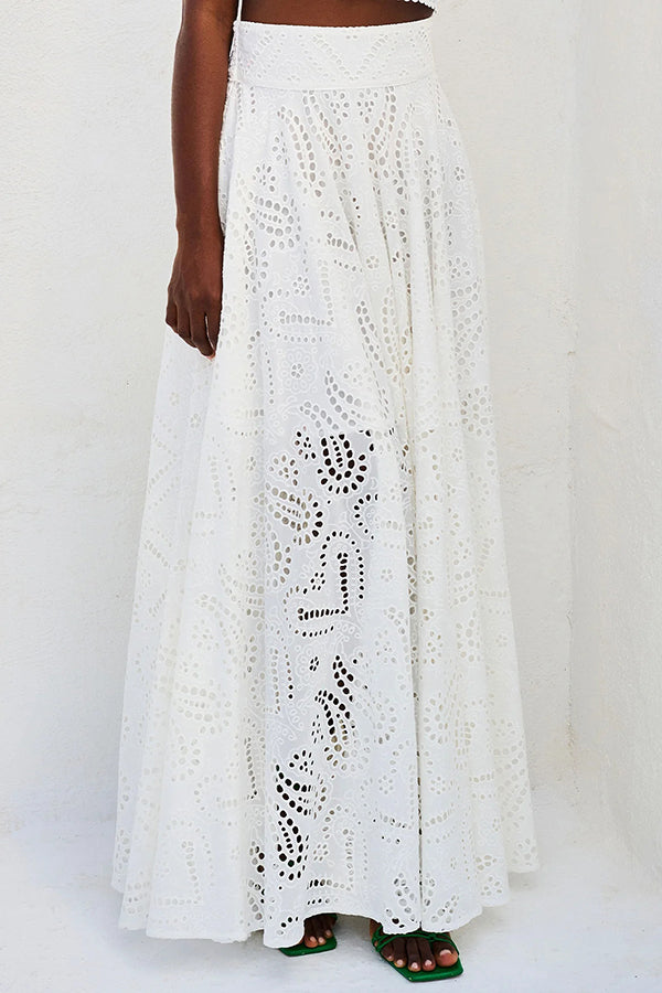 Milly™ Embroidered Top & High-Waist Maxi Skirt Set