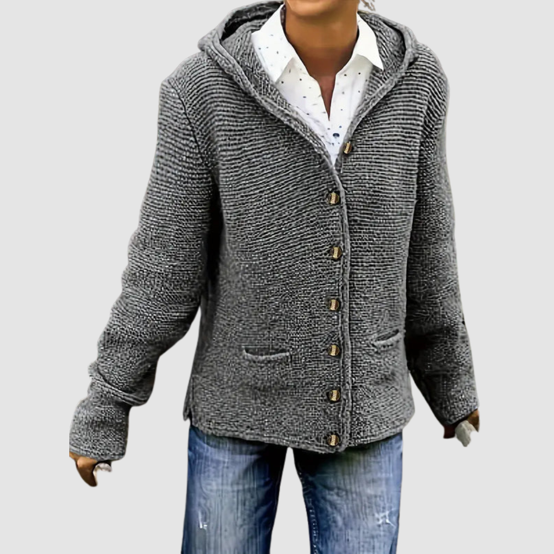 Becca™ Elegant Hooded Cardigan with Long Sleeves