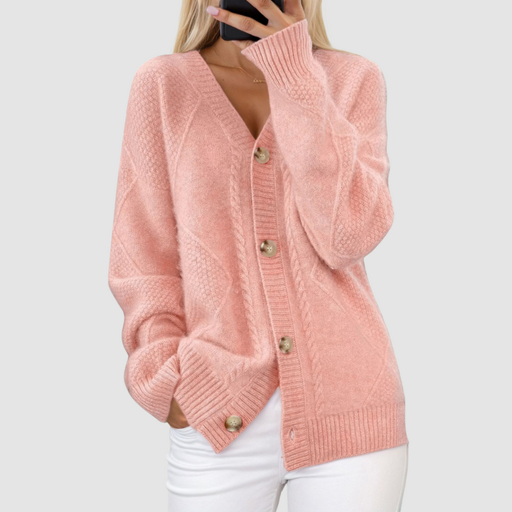 Tori™ Comfortable V-Neck Cashmere Cardigan