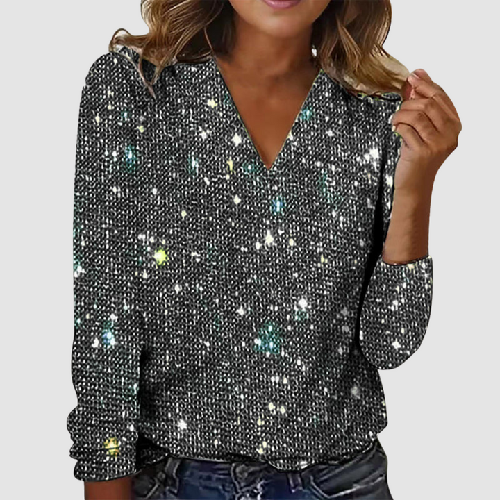 Isobel™ Shiny V-Neck Shirt