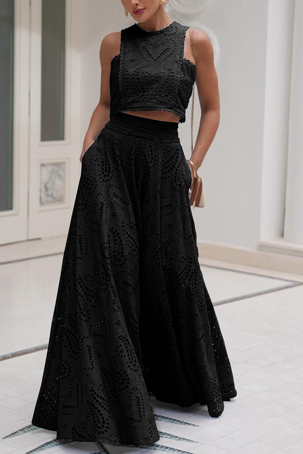 Milly™ Embroidered Top & High-Waist Maxi Skirt Set
