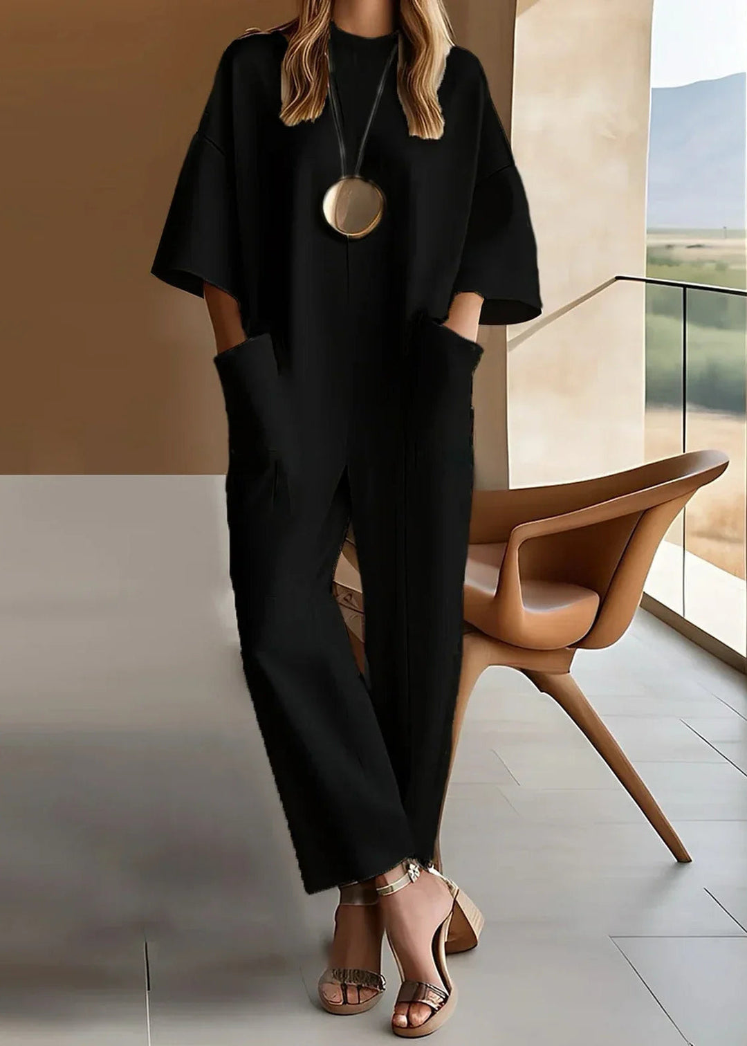 Elliana™ Elegant Short-Sleeve Jumpsuit