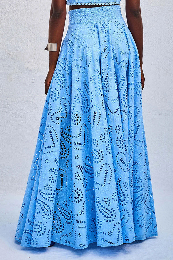 Milly™ Embroidered Top & High-Waist Maxi Skirt Set