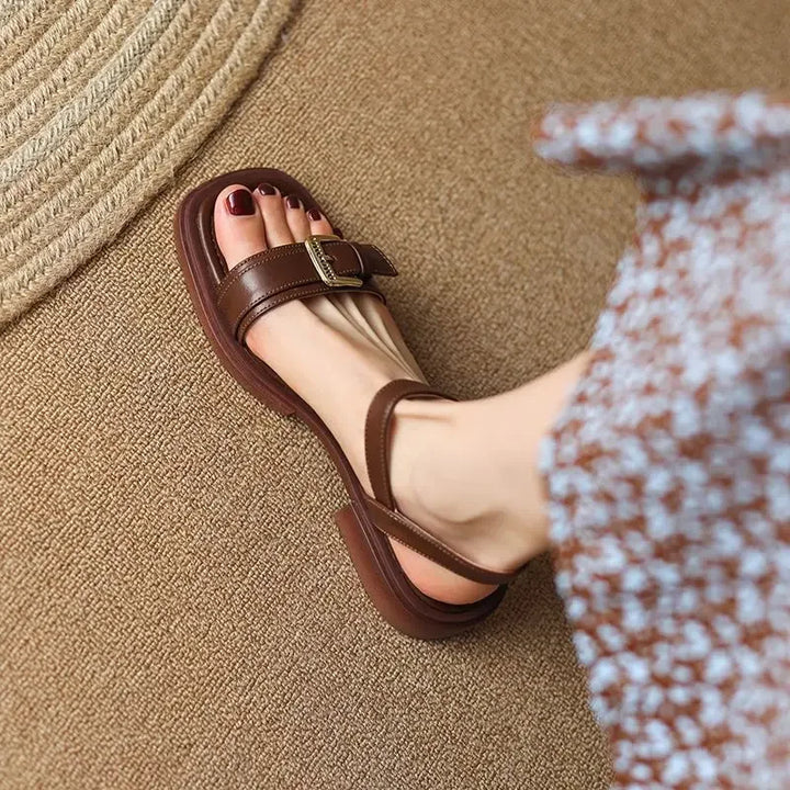 Vanessa™ Leather Sandals with Buckle