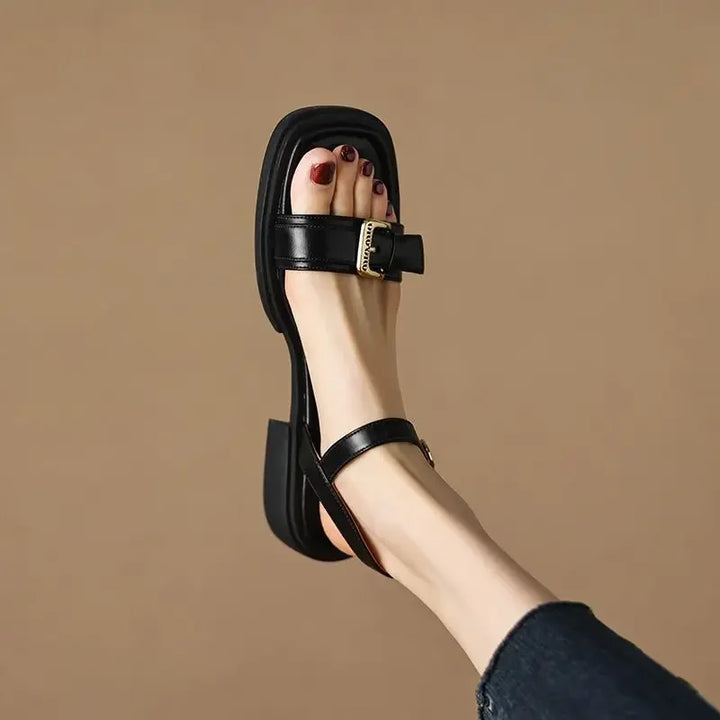 Vanessa™ Leather Sandals with Buckle