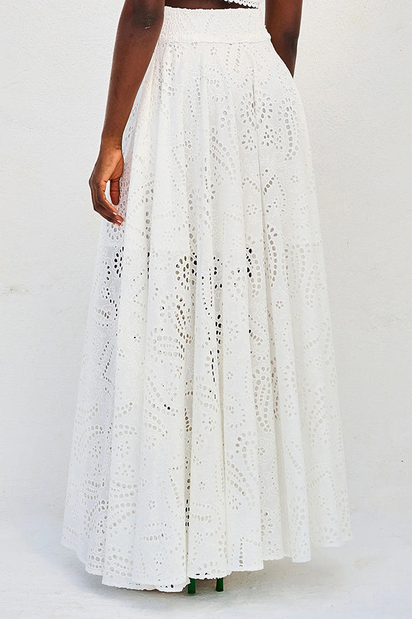Milly™ Embroidered Top & High-Waist Maxi Skirt Set