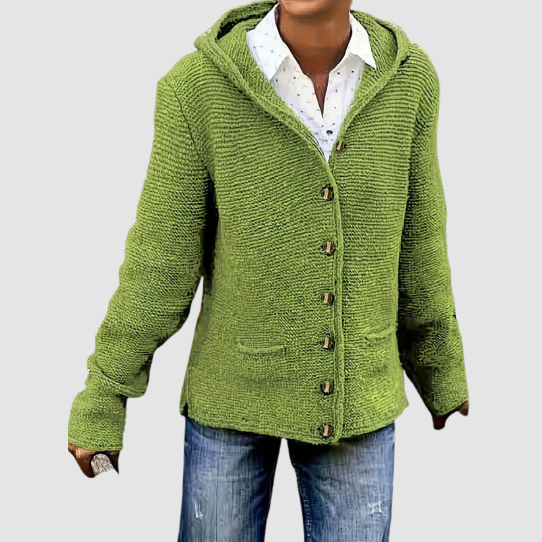 Becca™ Elegant Hooded Cardigan with Long Sleeves