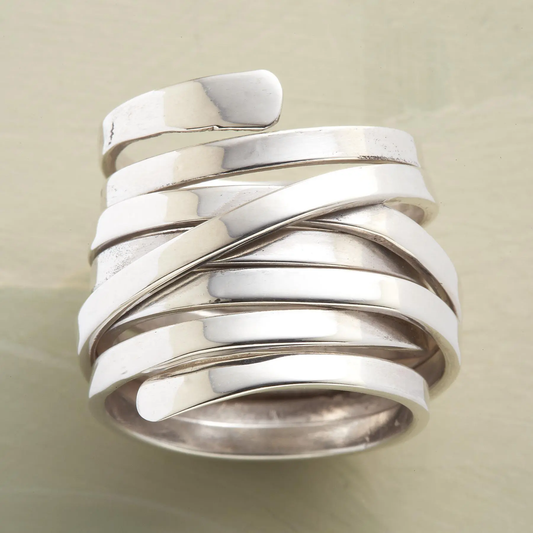 Branda™ Vintage Thick Layer Silver Ring